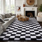 Soft Plush Shaggy Rug Checkered Thickened Non Slip Carpet for Living Room Bedroom