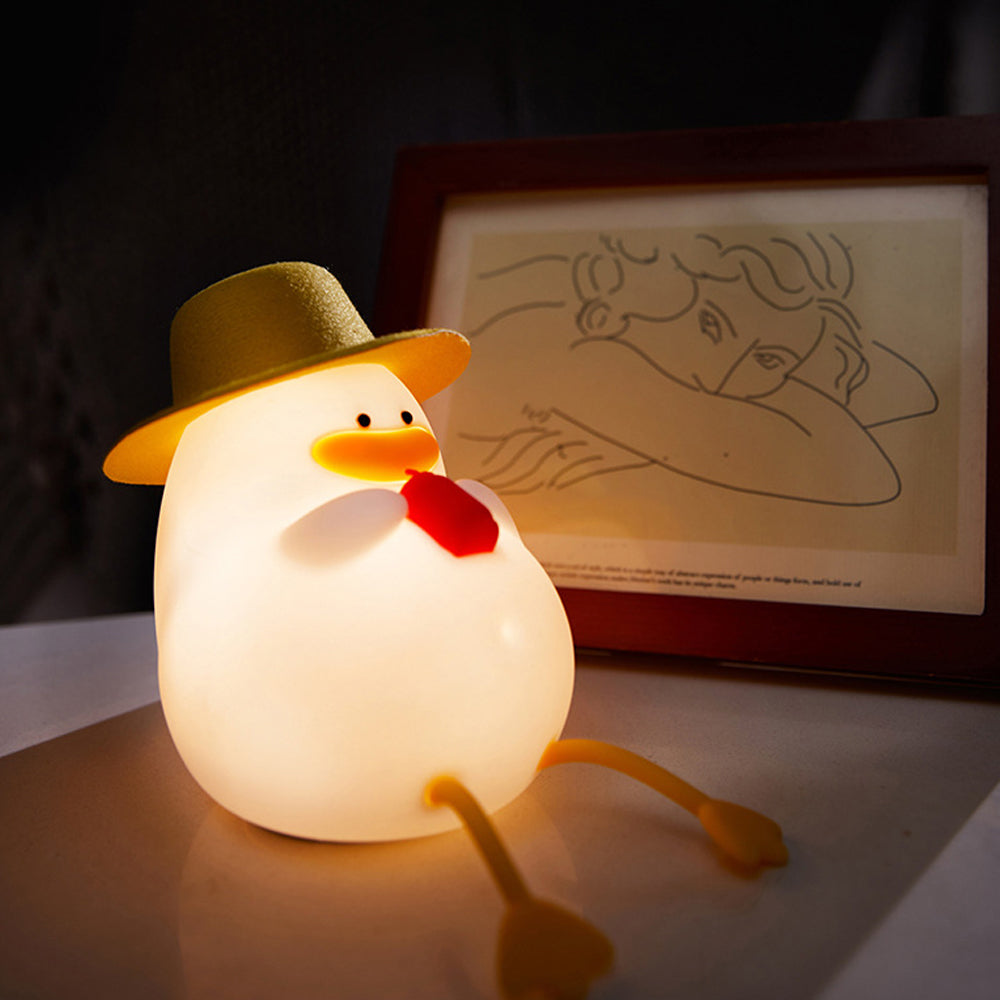 Rechargeable Cute Duck Multicolor Night Light Touch Lamp for Kids