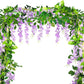 4Pcs Artificial Silk Wisteria Vine Hanging Garland 1.8 m for Home and Garden Decoration