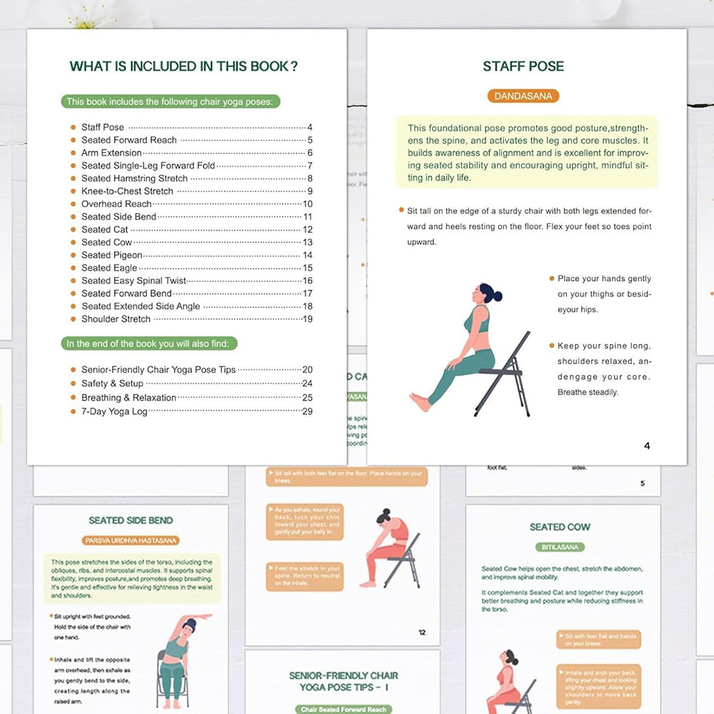 Chair Yoga Journal Notebook for Adults Seated Exercise Guide