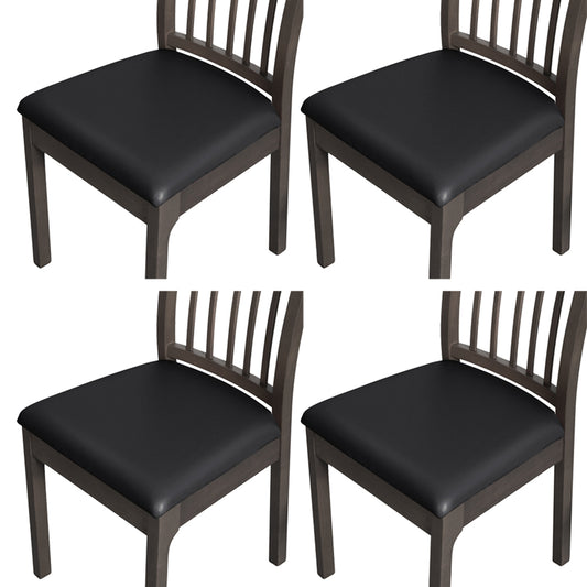 4Pcs Waterproof Premium PU Leather Chair Cover Stretch Dining Seat Cushion Slipcover