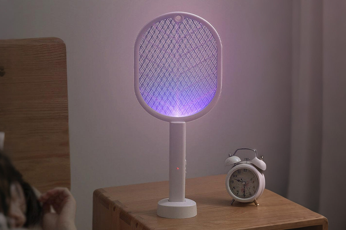 2 In 1 Electric USB Rechargeable Fly Swatter Mosquito Killer Racket