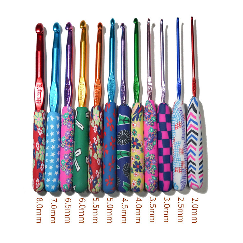 Colourful Soft Crochet Hook Set Ergonomic Handles Knitting Needles Sewing