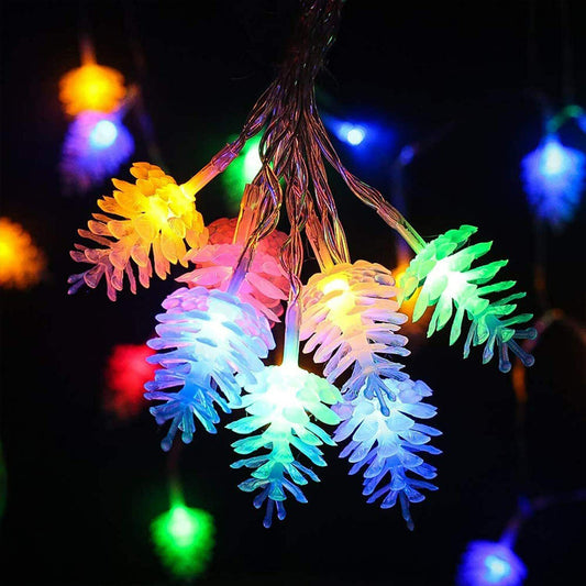 20 LED Pine Cone Solar String Lights Fairy String Lights