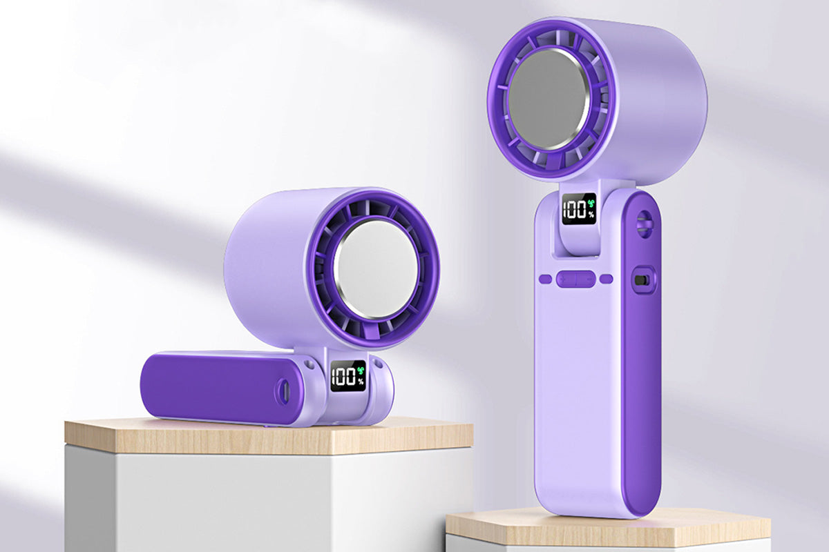 Handheld Portable Fan with Ice Cooler 100-Speed Rechargeable Handheld Fan