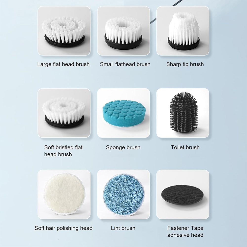 Electric Spin Scrubber with Replaceable Brush Heads Shower Cleaner Brush