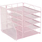 Metal File Organizer Rack Desktop Storage Shelf for Office Home
