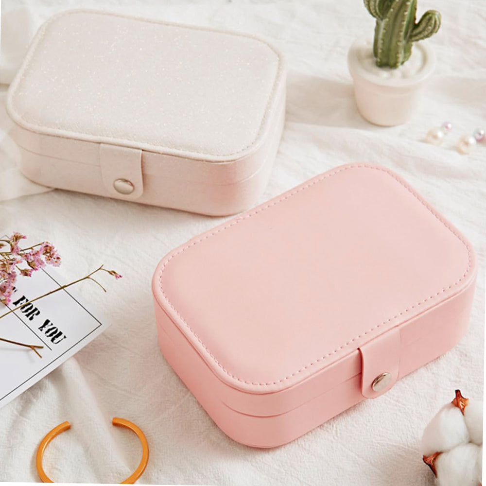 Portable Jewelry Case Travel Jewelry Box with Button