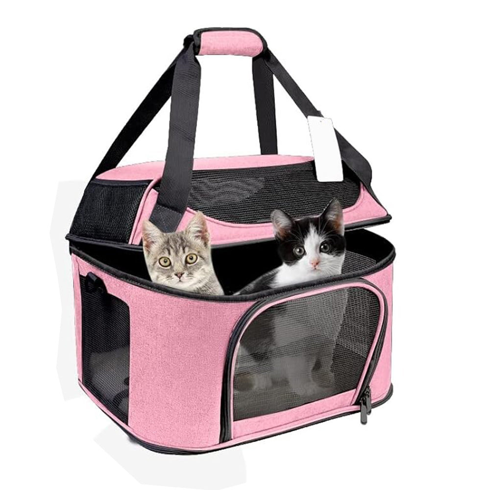 Breathable Pet Carrier Foldable Cat Travel Bag Shoulder Bag