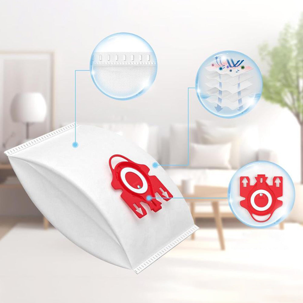12 Pack 3D Airclean Dust Bags Vacuum Cleaner Bags Compatible With Miele FJM