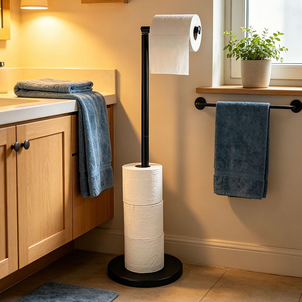Anti Slip Toilet Paper Holder Stand Stainless Steel Tissue Stand for Bathroom Kitchen
