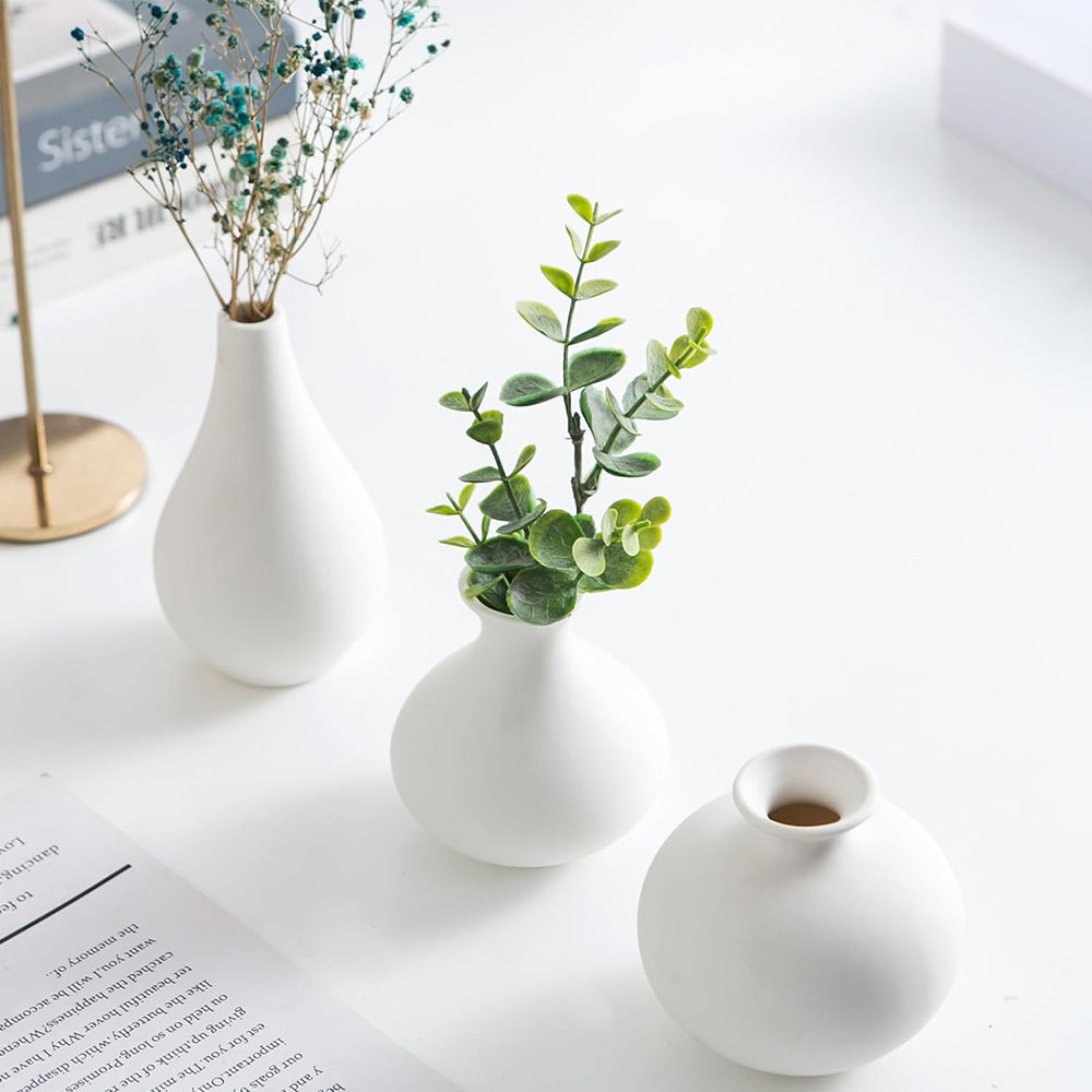 Set of 5 Small Ceramic Vases Modern Matte Bud Vase for Home Decor