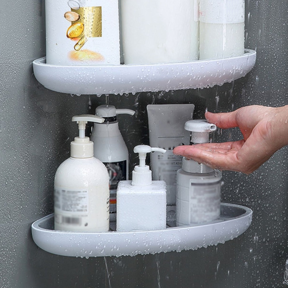 Bathroom Caddy Corner Organizer with Wall Adhesive Strip