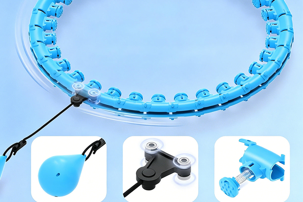32 Section Detachable Weighted Hula Hoop Adjustable 26 to 58 Inches