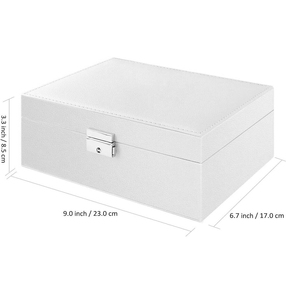 Jewellery Organiser Case Box Holder Storage Earring Ring Display with Lock and Key