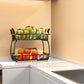 2-Tier Countertop Fruit Basket Rectangular Storage Stand for Kitchen