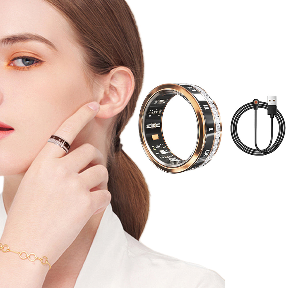 Smart Fitness Ring Health Rings Fitness Tracker Ring with Heart Rate Sleep Monitoring-Rose Gold