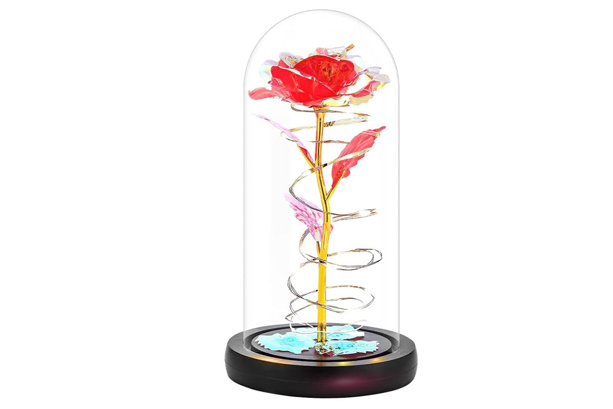 Eternal Rose Night Light in Glass Dome with LED