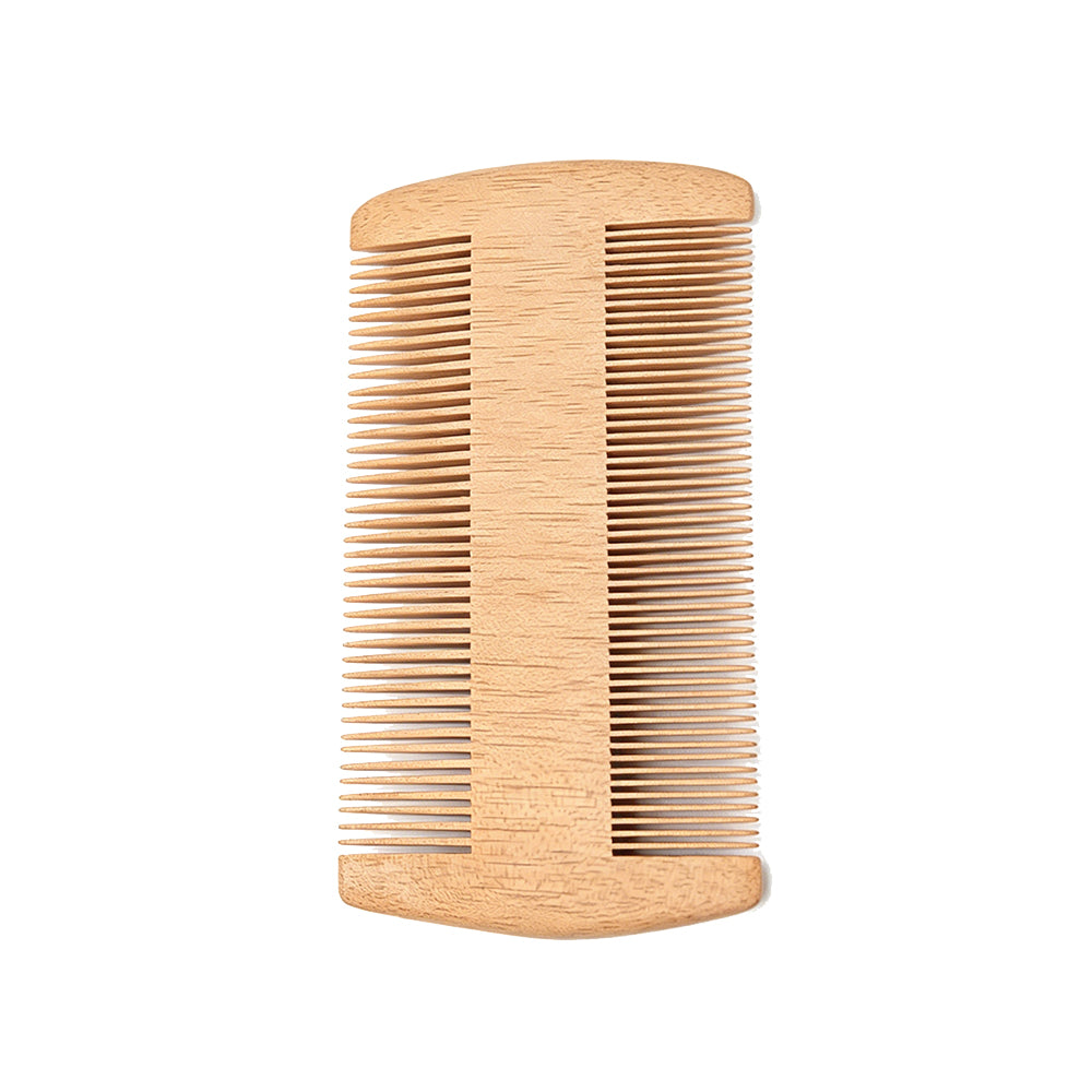 2PCS Double Sided Wooden Beard Comb for Beard Hair Portable Men Mustache Comb for Home Travel