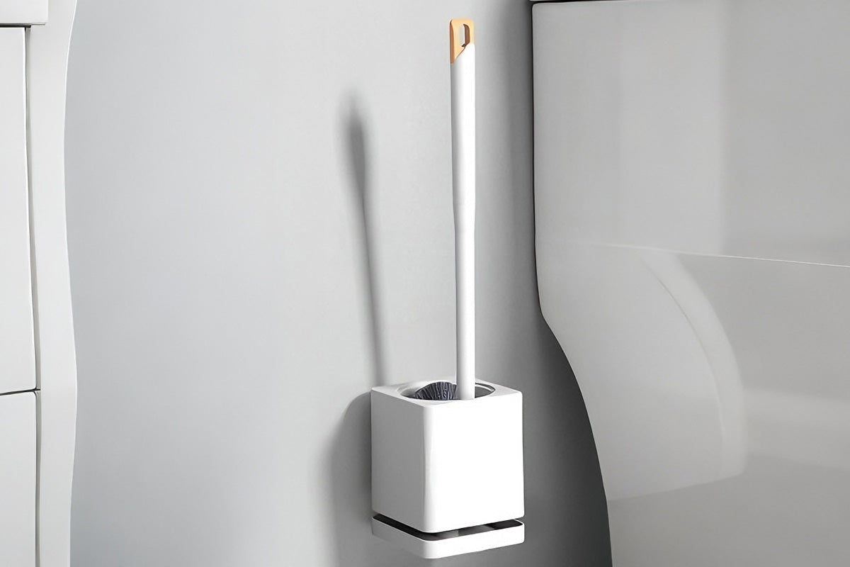 2pcs Toilet Brush with Drip Base Toilet Bowl Brush with Built-in Tweezer Toilet Cleaner Set