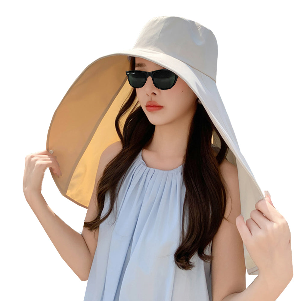 Sun Protection Wide Brim Outdoor Beach Neck Face Mask Cap