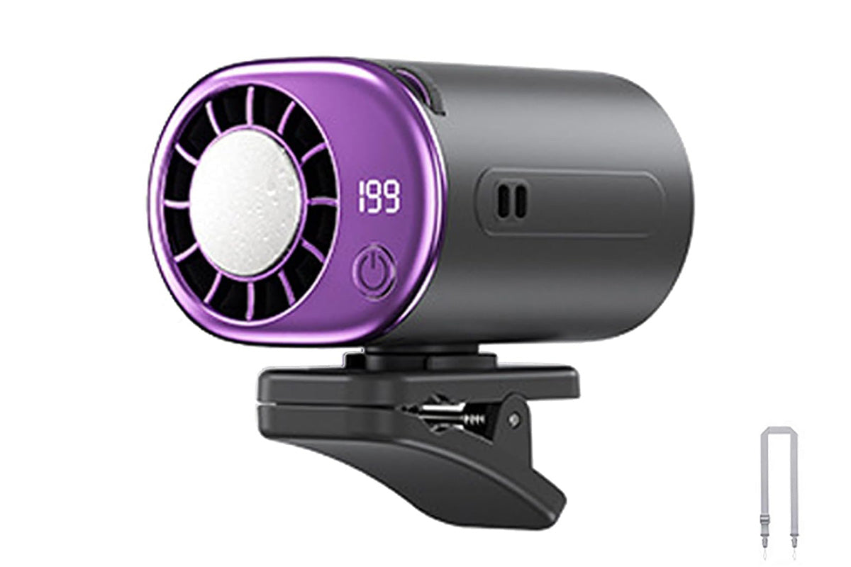 360 Rotatable 199-Speed Ice Cooling Clip Fan with Neck Lanyard TEC Semiconductor Cooling Fan Turbo Boost Wind