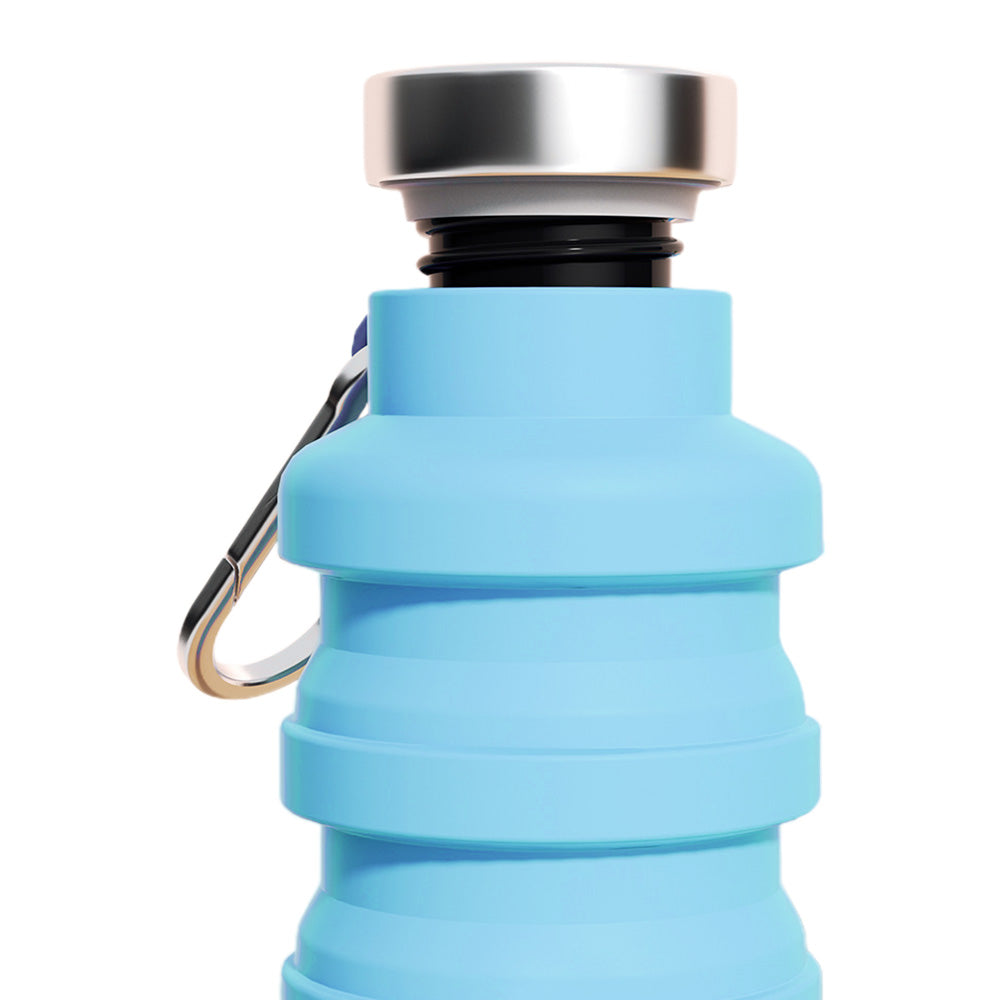 500ml Collapsible Silicone Water Bottle with Hanging Hole for Outdoor Office