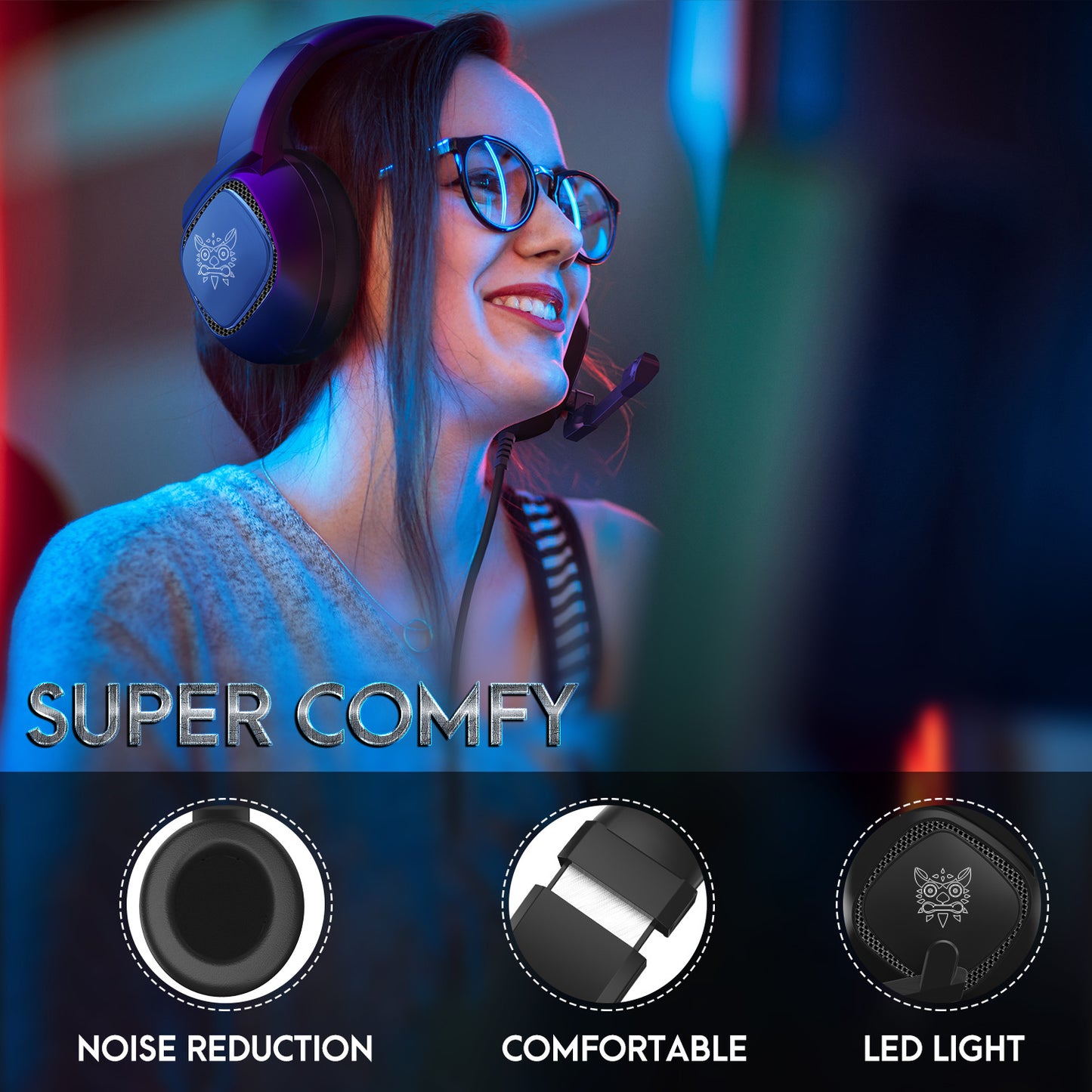 K19 3.5mm RGB LED Wired Gaming Headset with Microphone