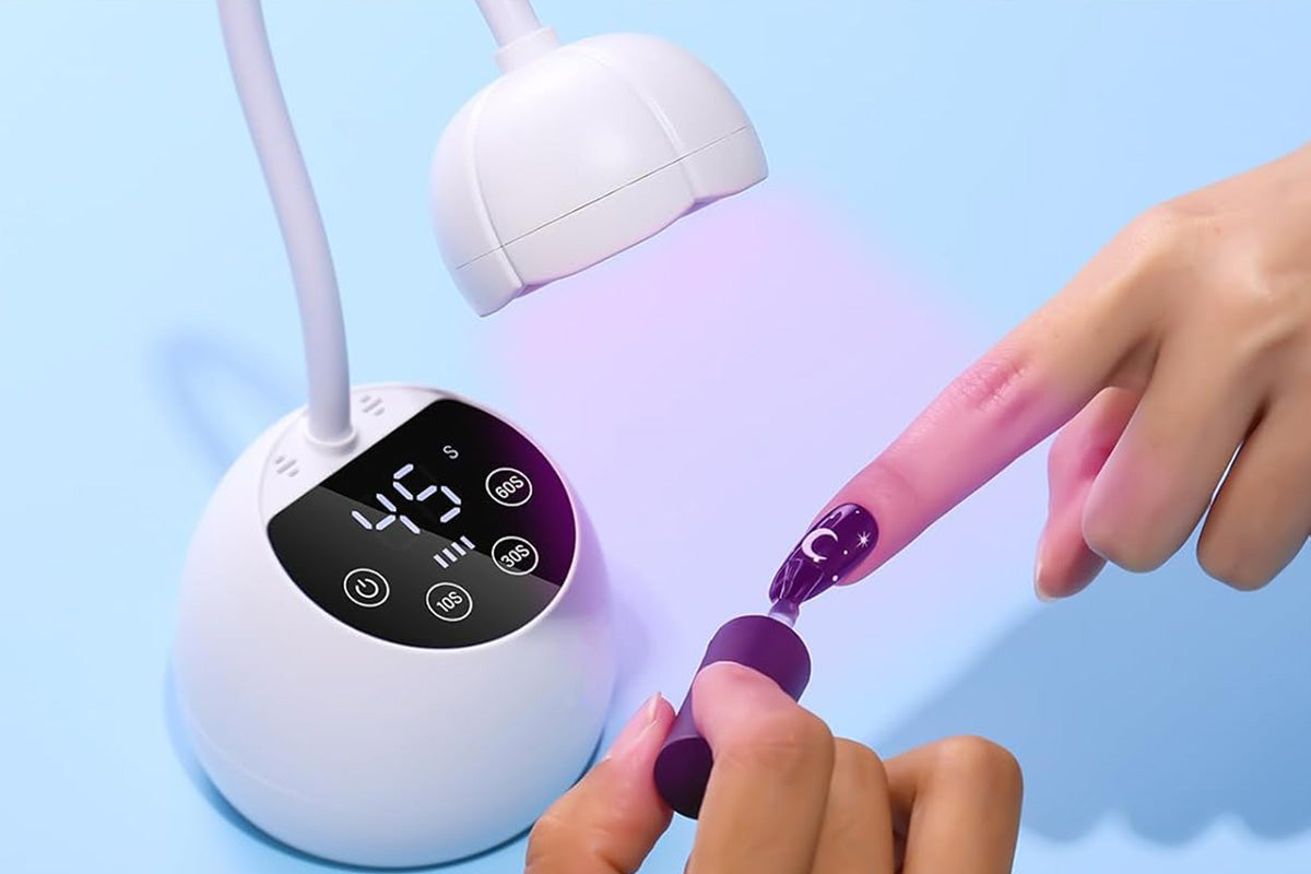 UV LED Nail Lamp Mini Cordless Gel Dryer With Adjustable Gooseneck For Gel Nails