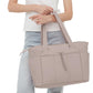Women Handheld Tote Bag with Cup Holder Compartment and Luggage Sleeve for Travel Work