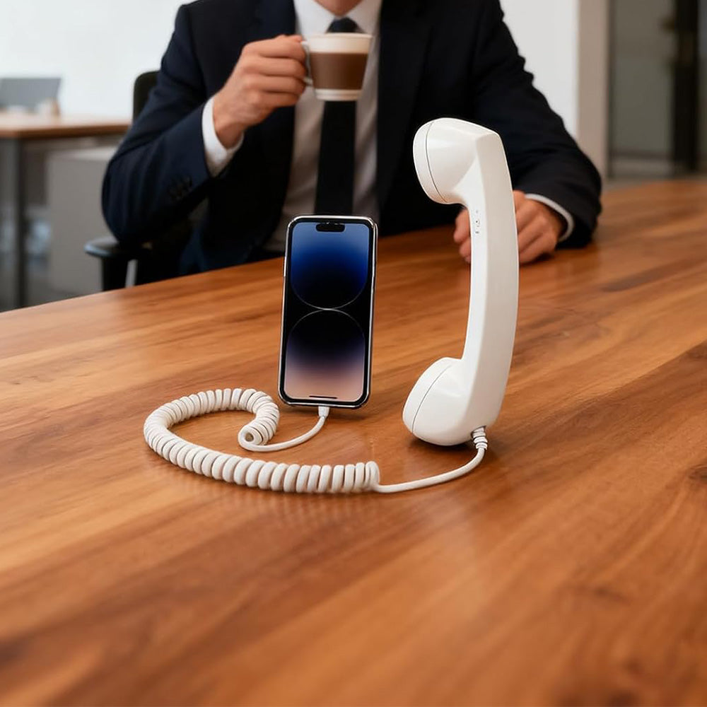 Retro Type C Wired Phone Handset with Microphone for Phones Computers