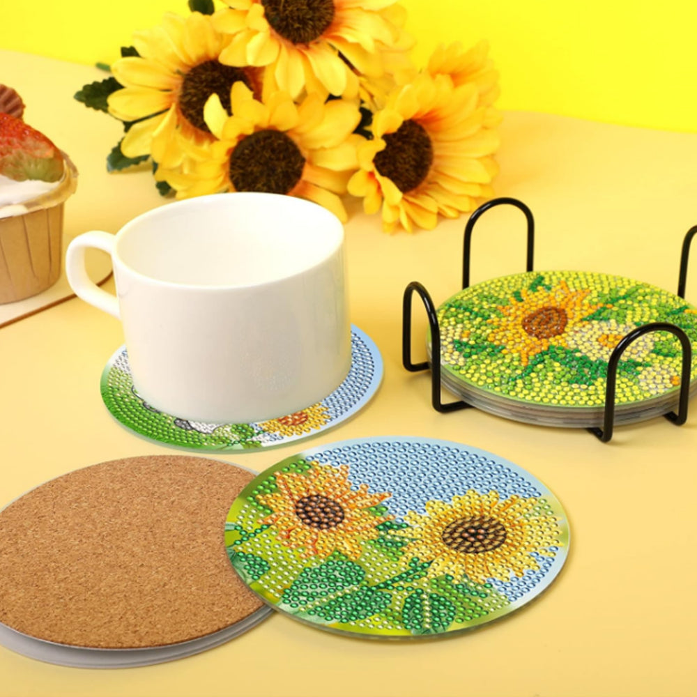 8Pcs Diamond Art Coasters Kit Diamond Painting Coasters