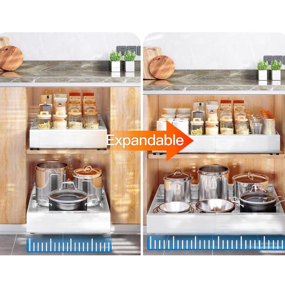 Expandable Slide-Out Cabinet Pantry Shelves Storage