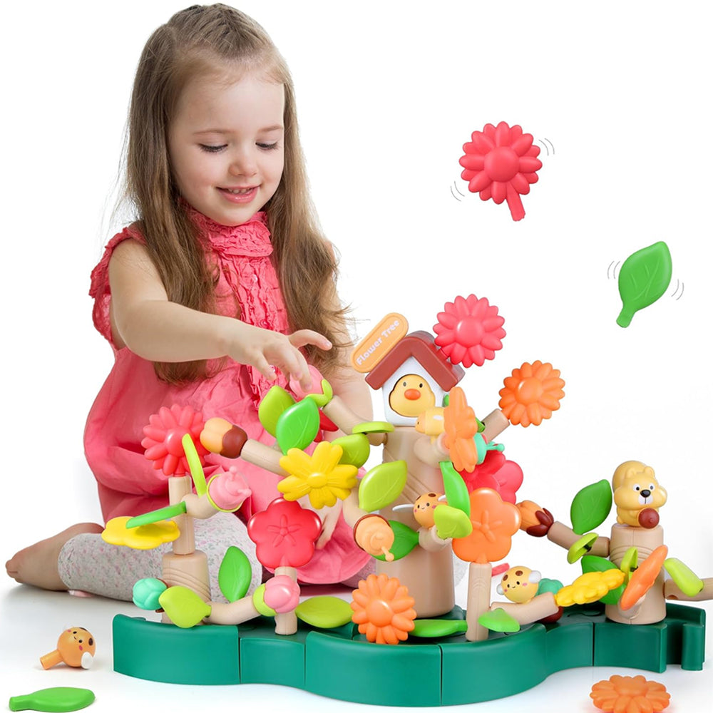 65Pcs Kids Flower Garden Building Toys Gardening Pretend Gift