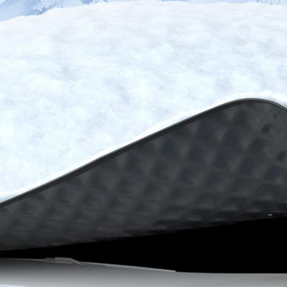 Car Windshield Snow Cover Protector with Reflection Strips-Triple Layer Black