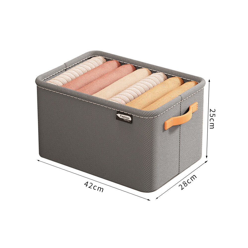 2Pcs Clothing Storage Box Steel Frame Drawer Organizer with Handles