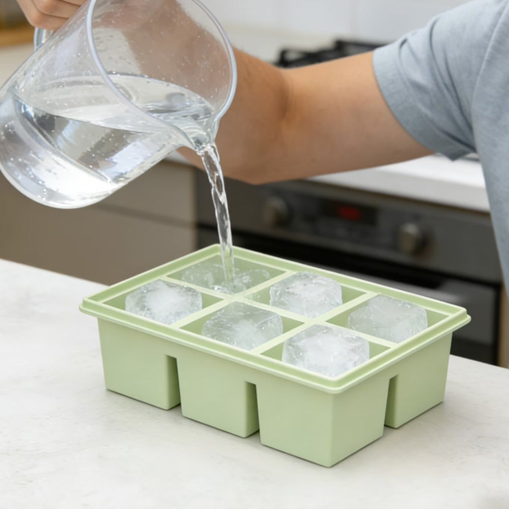 3 Pack Silicone Ice Cube Trays with Lids Large Ice Mold for Freezer