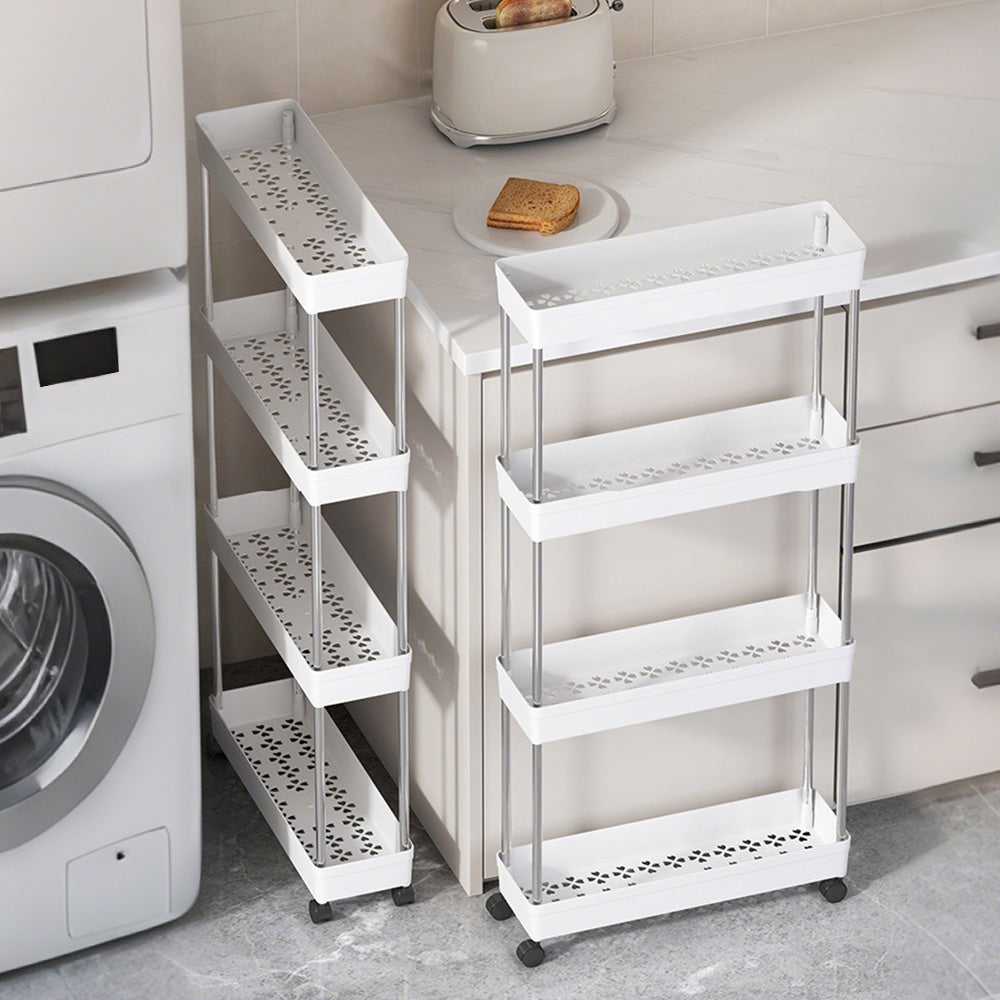 Slim Rolling Storage Cart Bathroom Shelves Organizer for Kitchen Laundry