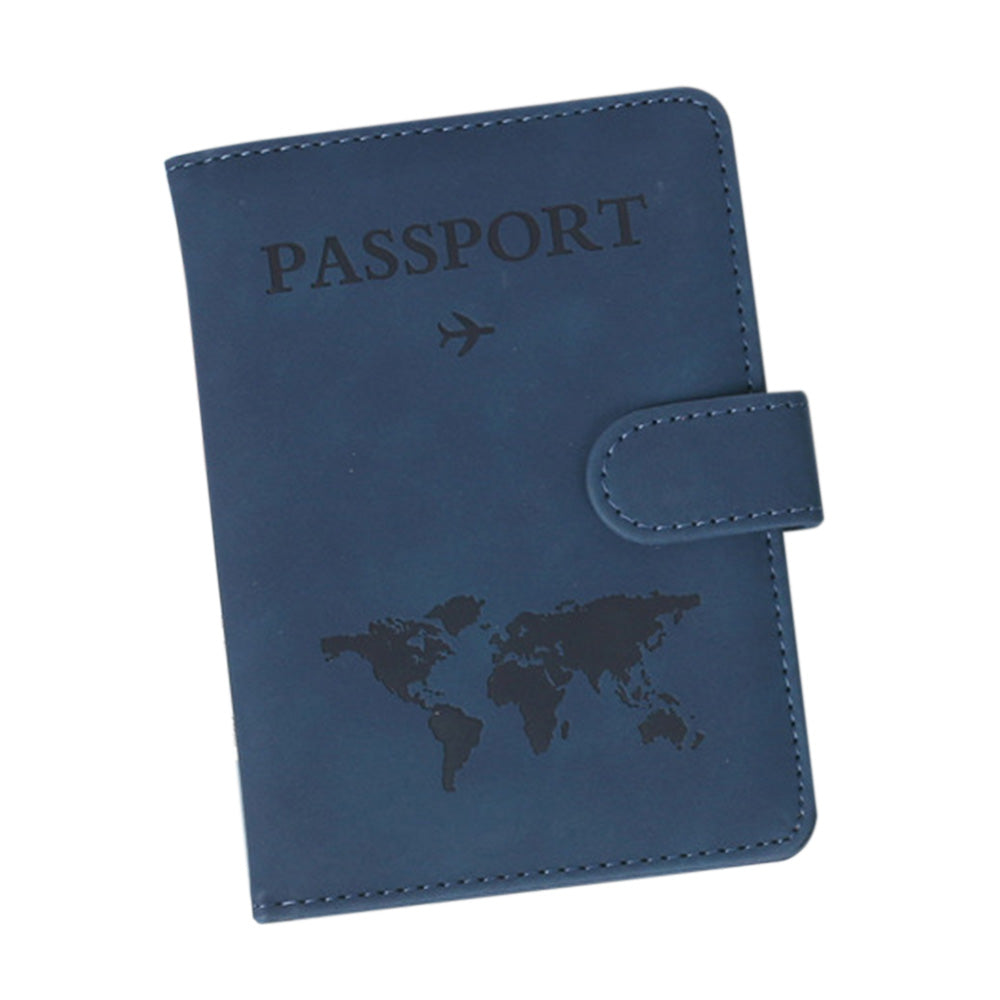 Passport Holder RFID Blocking Leather Cover Wallet With Closure For Travel Essentials