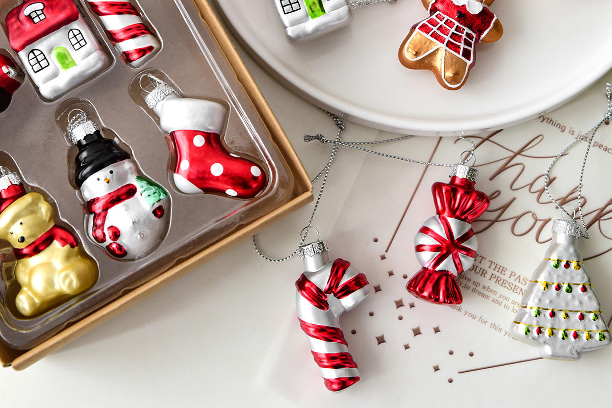 Glass Painted Christmas Ornaments Christmas Tree Hanging Decorations