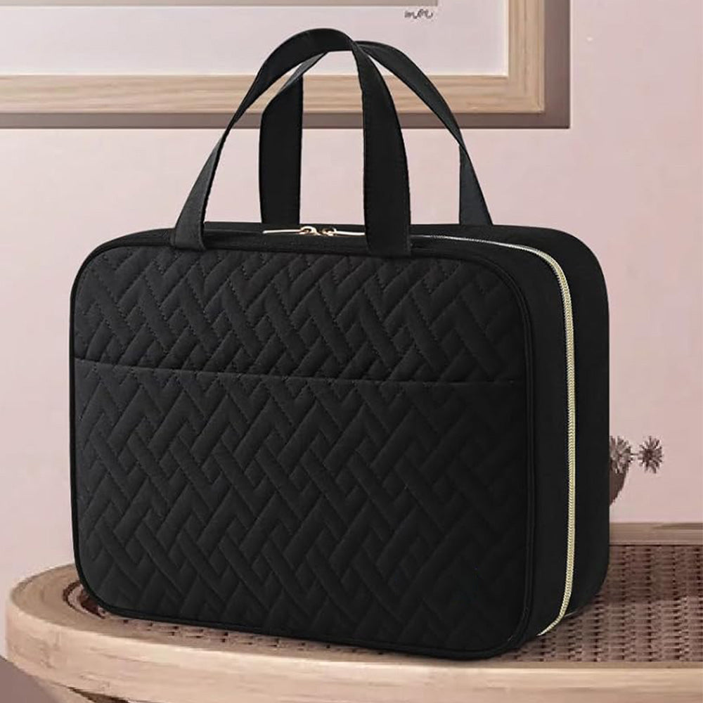 Travel Toiletry Bag with Waterproof Compartments and Hanging Hook