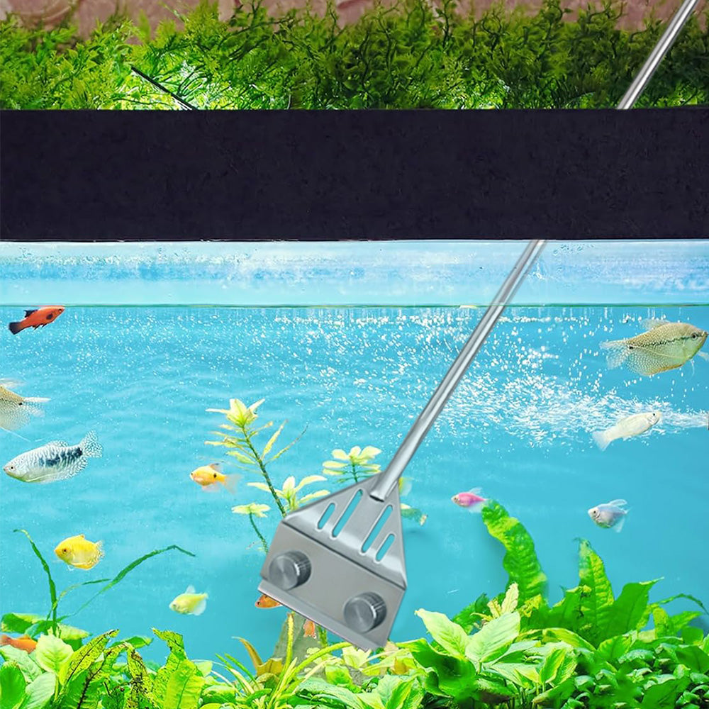 Aquarium Glass Scraper 65.5cm Stainless Steel Algae Scraper with 10 Blades