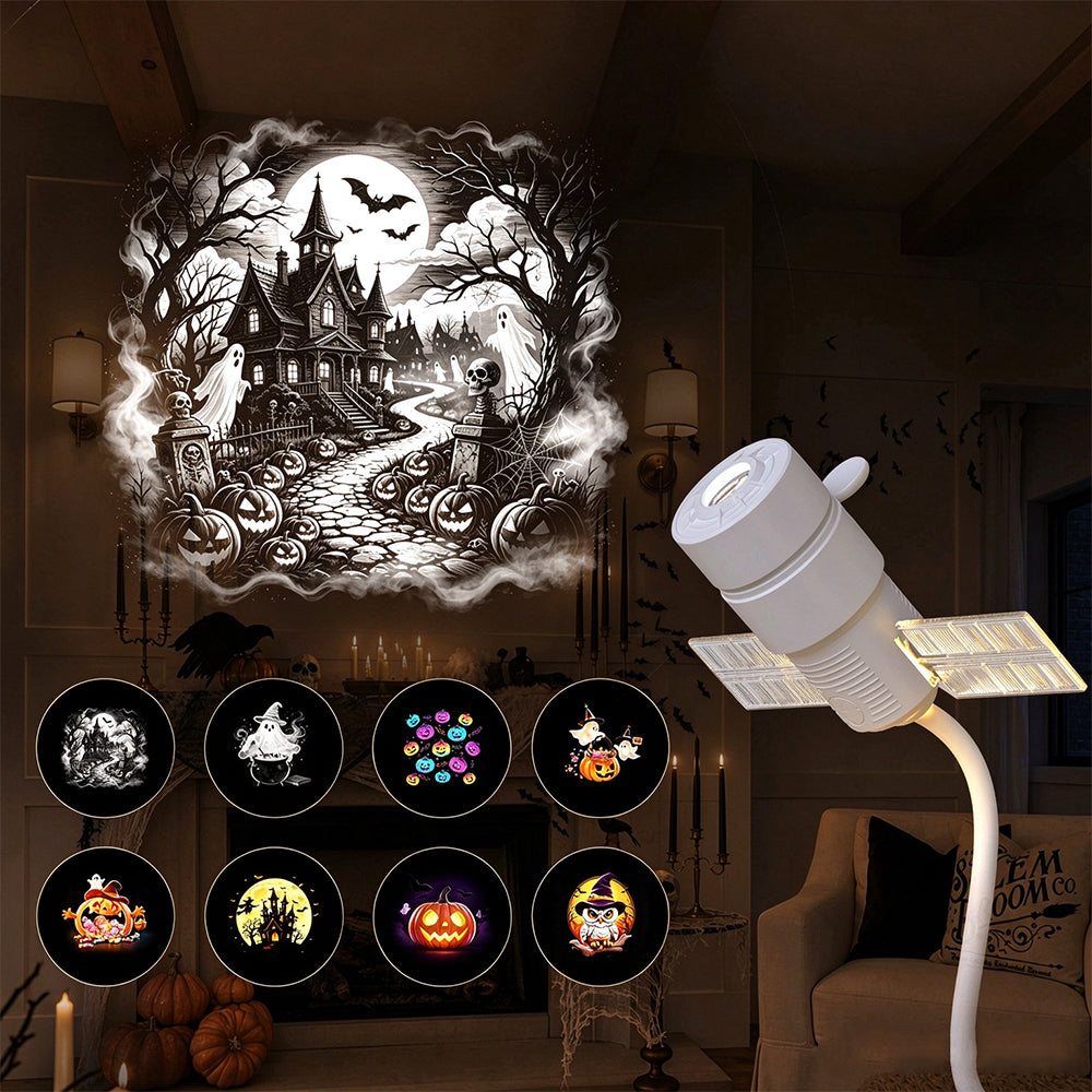 USB Halloween Satellite Projector Night Light with Changeable Slides