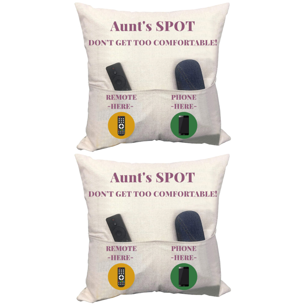 2Pcs Pillowcase with 2-Pocket for Sofa Home Decoration