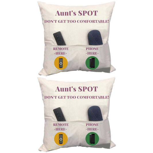 2Pcs Pillowcase with 2-Pocket for Sofa Home Decoration