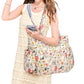 Corduroy Tote Bag with Side Water Bottle Pockets Large Shoulder Bag Casual Handbag