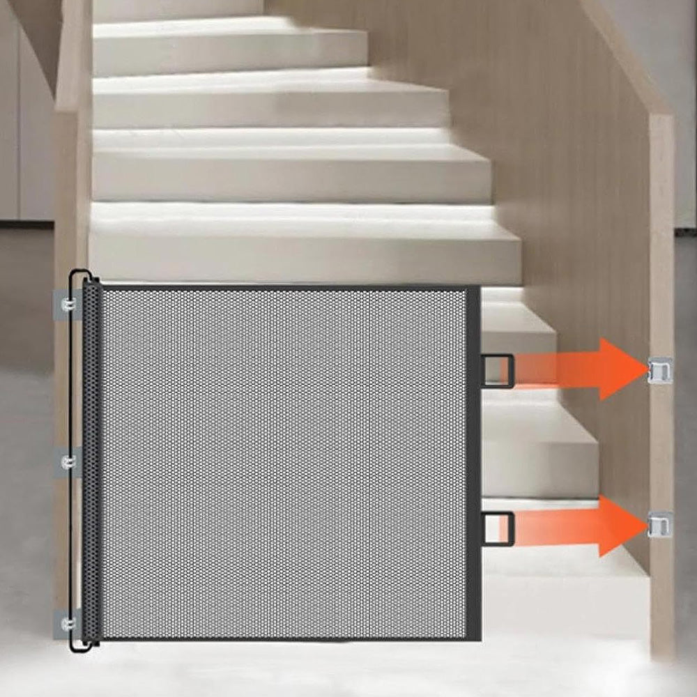 Retractable Dog Gate for Outdoor Staris Hallways Doorways No Drill