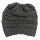 Women Girls Winter Cable Knit Ponytail Beanie High Bun Crochet Hat