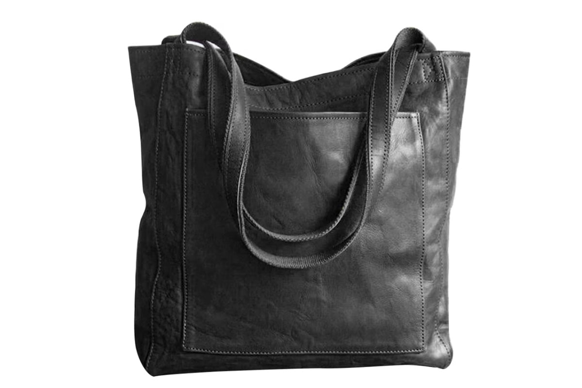 Vintage PU Leather Tote Bag Casual Shoulder Handbag