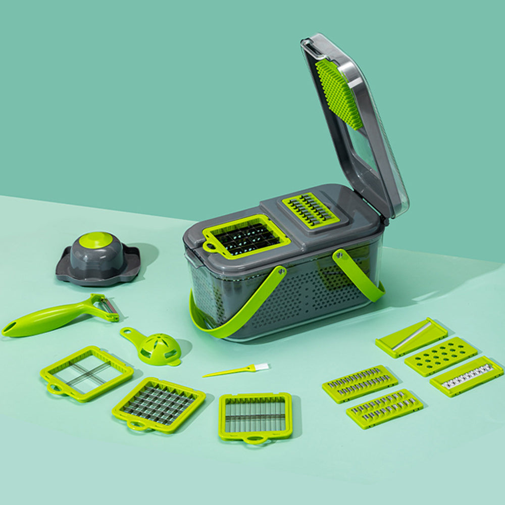 22-in-1 Vegetable Fruit Chopper Slicer with 13 Stainless Steel Blades